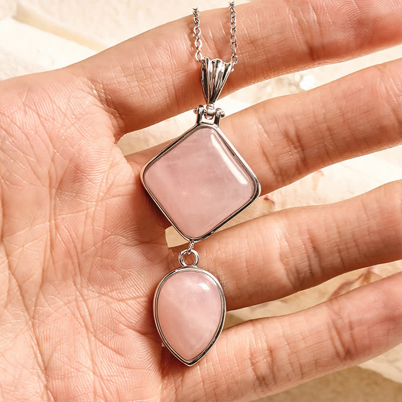 Buddha Stones Collier apaisant avec pendentif double en opale de pierre naturelle - image 3
