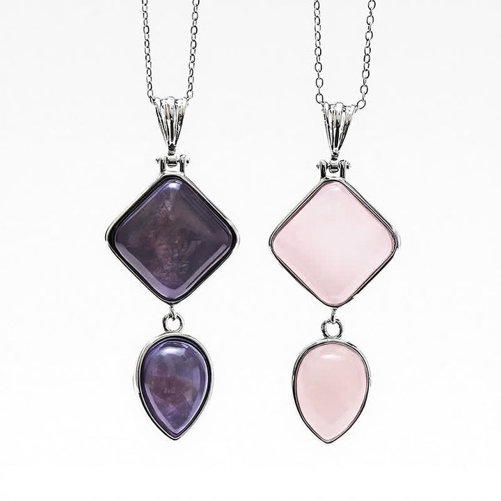 Buddha Stones Collier apaisant avec pendentif double en opale de pierre naturelle - image 11