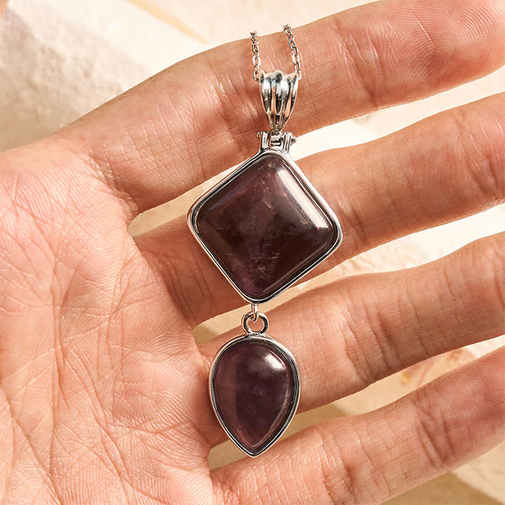 Buddha Stones Collier apaisant avec pendentif double en opale de pierre naturelle - image 9