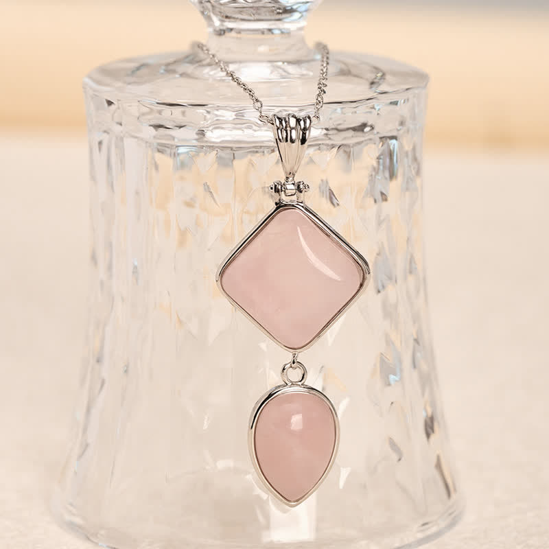 Buddha Stones Collier apaisant avec pendentif double en opale de pierre naturelle - image 2