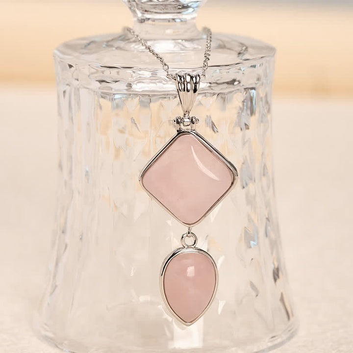 Buddha Stones Collier apaisant avec pendentif double en opale de pierre naturelle - image 2