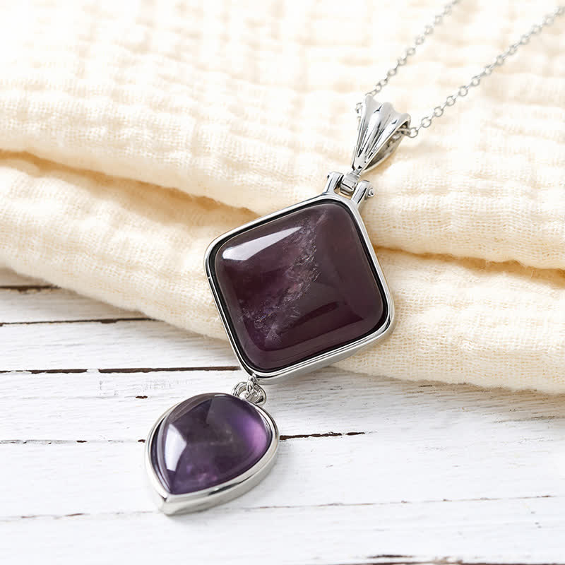 Buddha Stones Collier apaisant avec pendentif double en opale de pierre naturelle - image 7