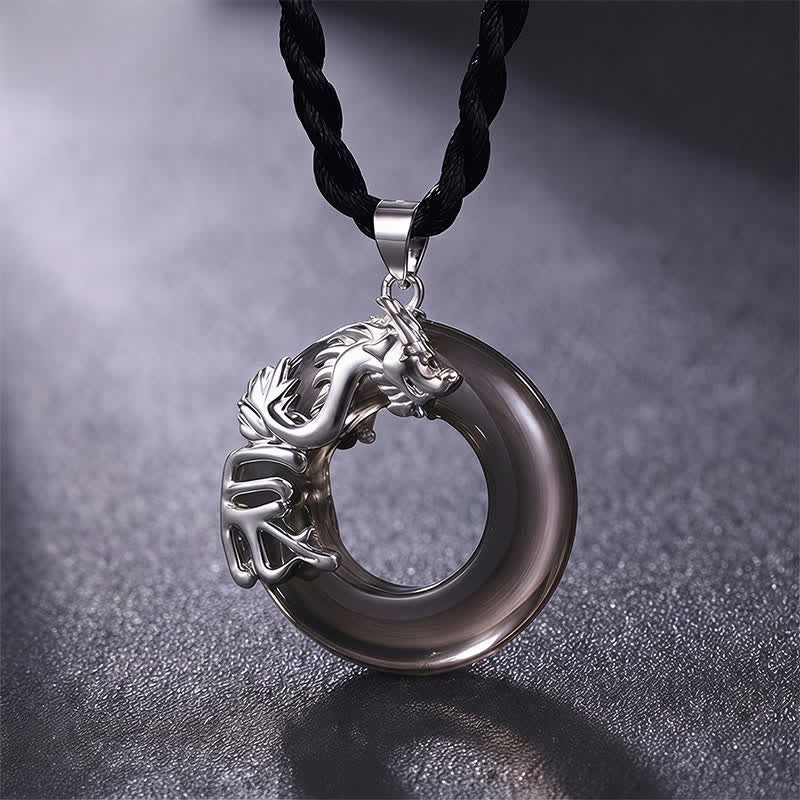 Buddha Stones Collier pendentif porte-bonheur avec boucle de la paix du zodiaque chinois - Dragon - image 0