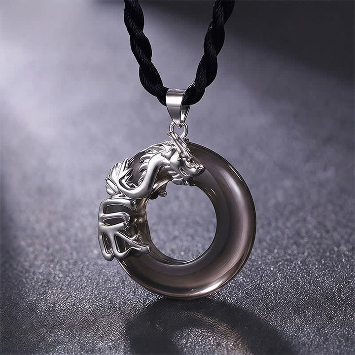 Buddha Stones Collier pendentif porte-bonheur avec boucle de la paix du zodiaque chinois - Dragon - image 0