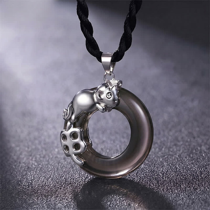 Buddha Stones Collier pendentif porte-bonheur avec boucle de la paix du zodiaque chinois - Singe - image 14