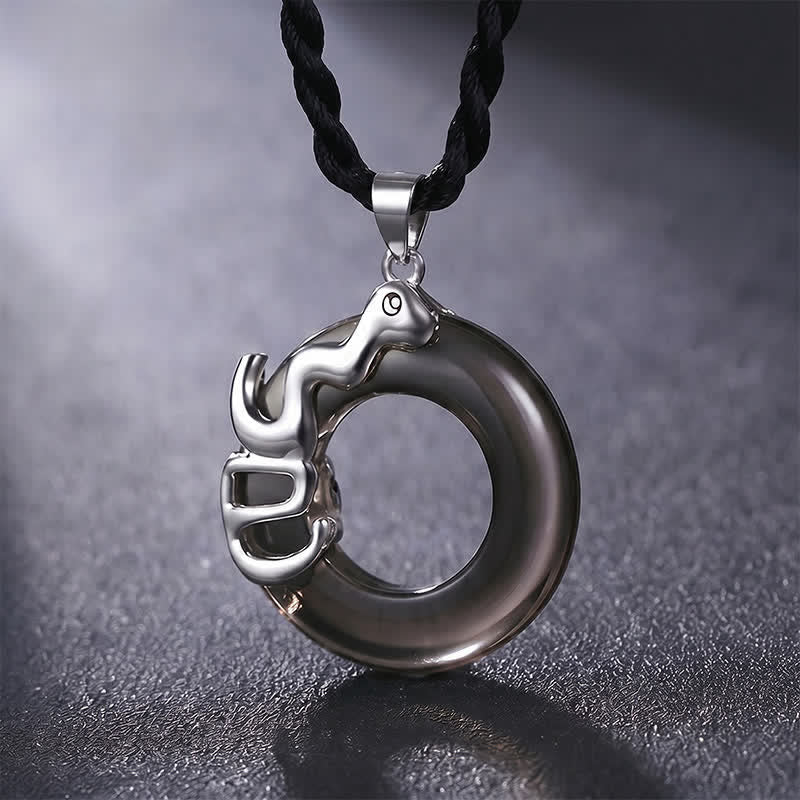 Buddha Stones Collier pendentif porte-bonheur avec boucle de la paix du zodiaque chinois - Serpent - image 11