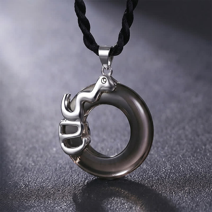 Buddha Stones Collier pendentif porte-bonheur avec boucle de la paix du zodiaque chinois - Serpent - image 11