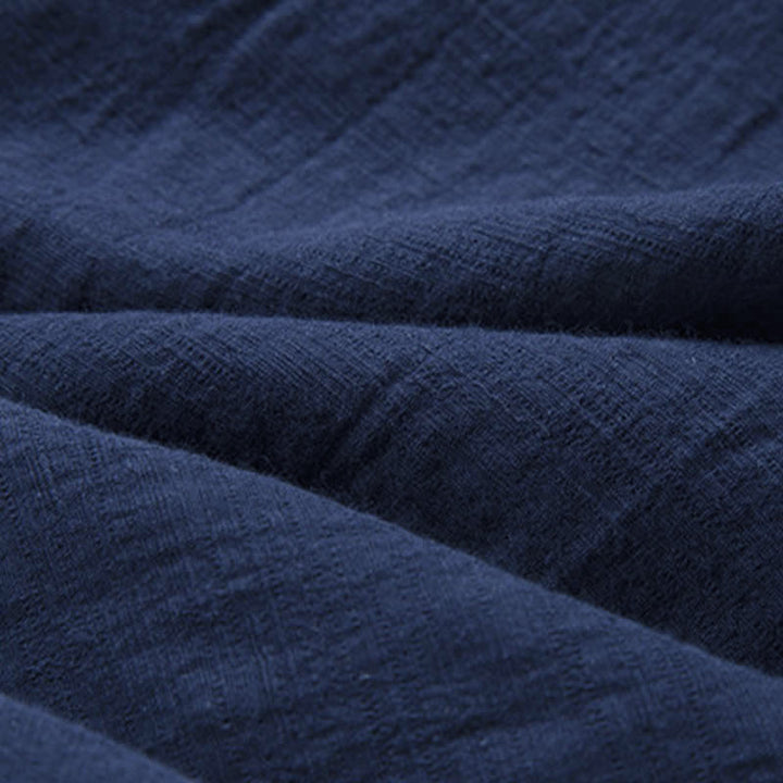 Chemise homme décontractée à boutons grenouille, couleur unie, motif Buddha Stones - image 16