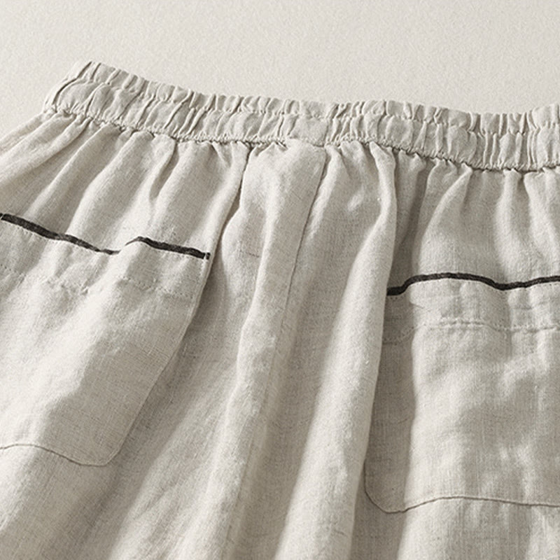 Pantalon harem d'été décontracté pour femme, couleur unie, à cordon de serrage et poches, motif Buddha Stones - image 3