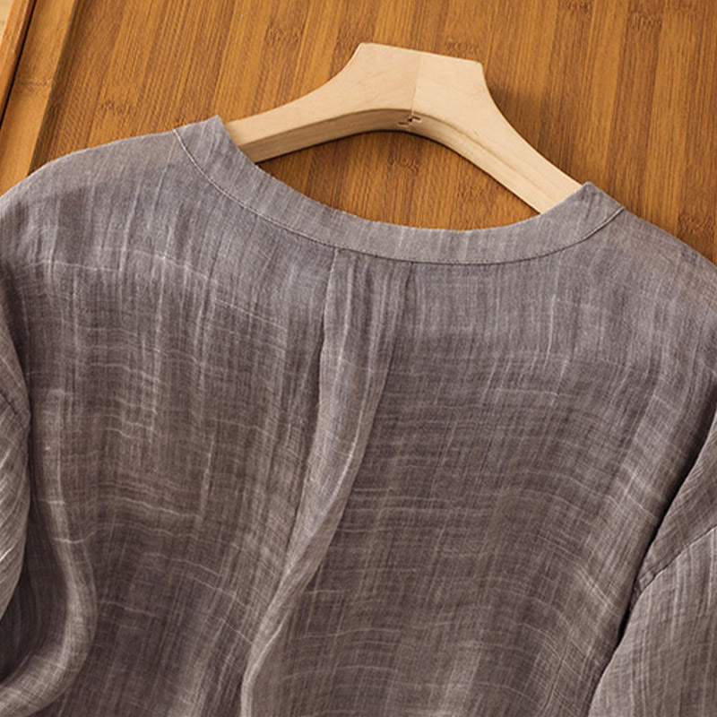 T-shirt d'été décontracté à col rond et manches trois-quarts pour femme , Buddha Stones - image 19
