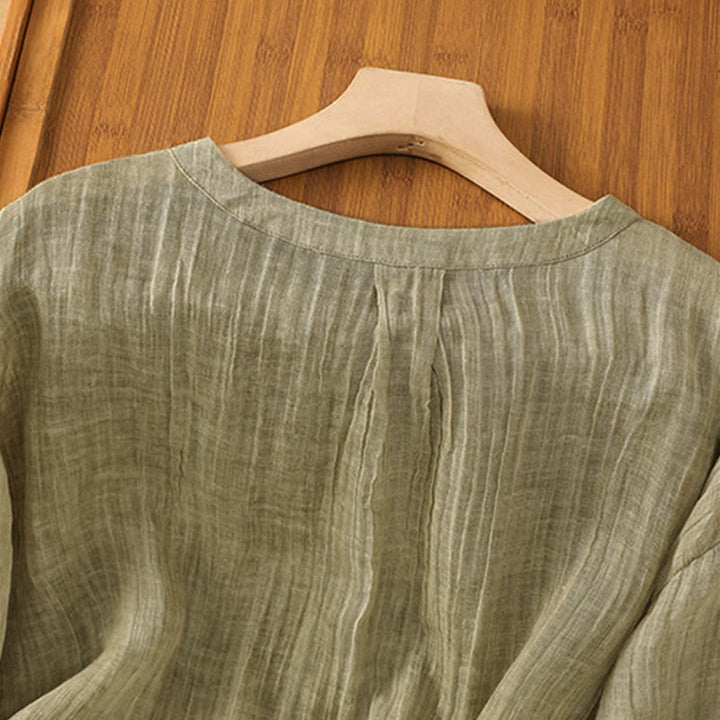 T-shirt d'été décontracté à col rond et manches trois-quarts pour femme , Buddha Stones - image 3