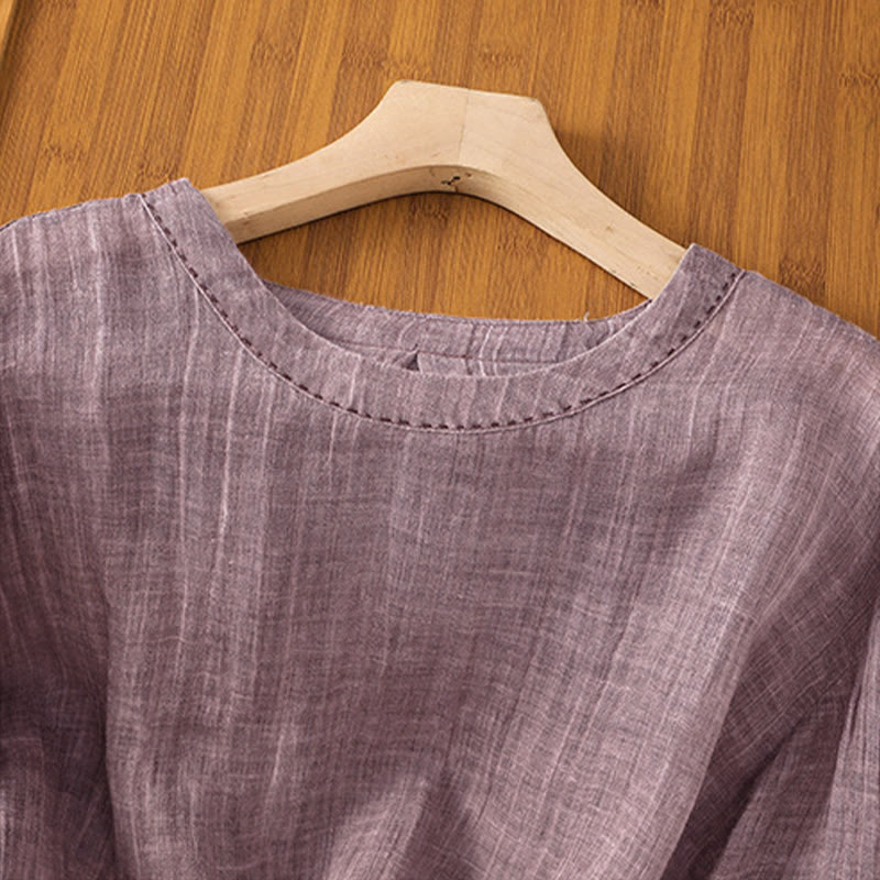 T-shirt d'été décontracté à col rond et manches trois-quarts pour femme , Buddha Stones - image 10