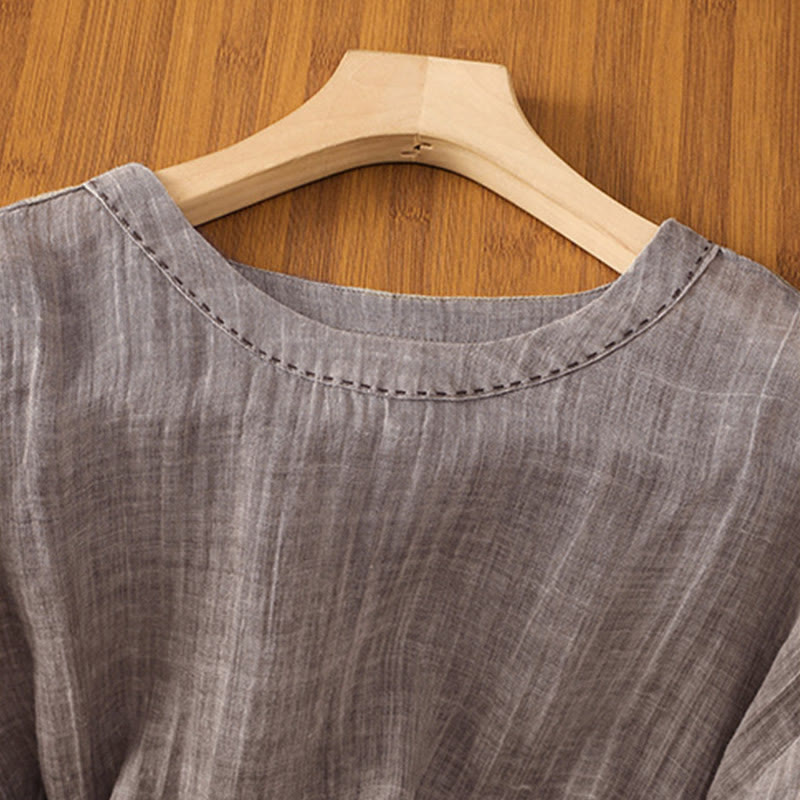T-shirt d'été décontracté à col rond et manches trois-quarts pour femme , Buddha Stones - image 18