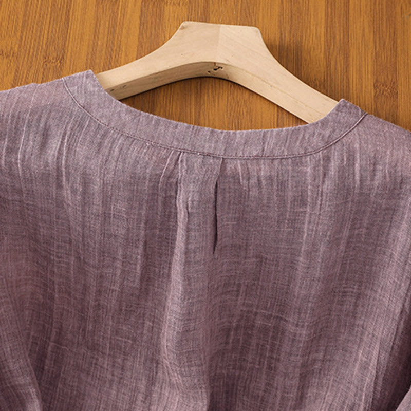 T-shirt d'été décontracté à col rond et manches trois-quarts pour femme , Buddha Stones - image 11