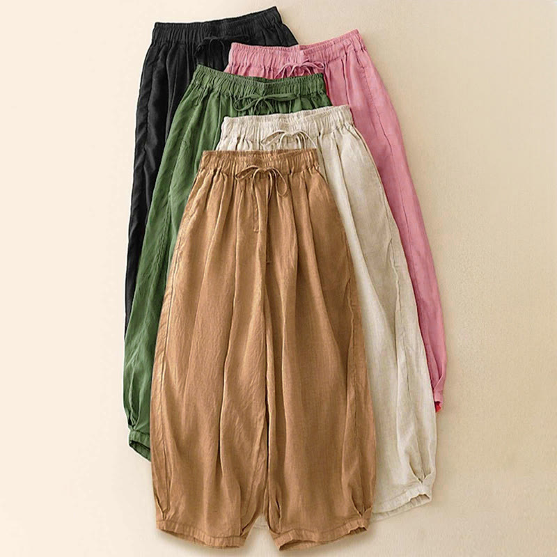 Pantalon Capri court harem à taille élastique et poches pour femme, motif Buddha Stones - image 32