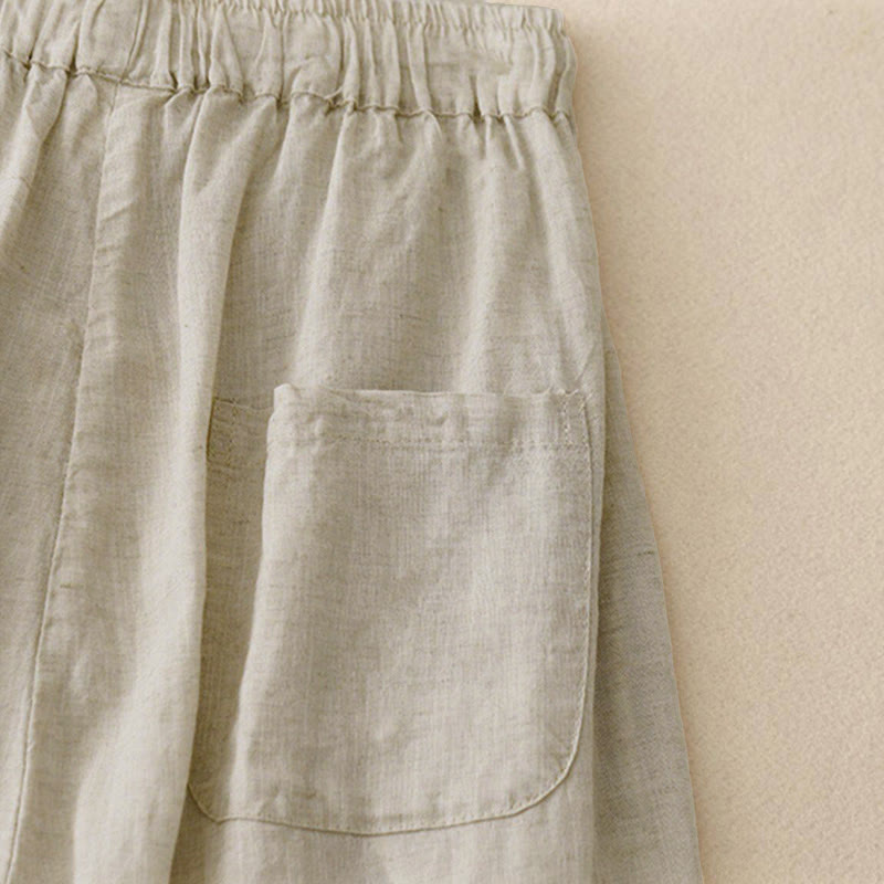 Pantalon Capri court harem à taille élastique et poches pour femme, motif Buddha Stones - image 3