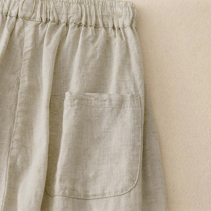Pantalon Capri court harem à taille élastique et poches pour femme, motif Buddha Stones - image 3