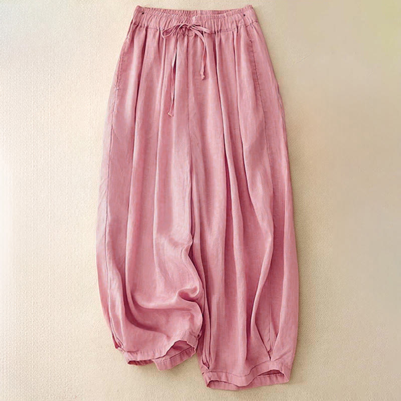 Pantalon Capri court harem à taille élastique et poches pour femme, motif Buddha Stones - Rose - US8-10，UK/AU12-14，EU40-42 (2XL) - image 18