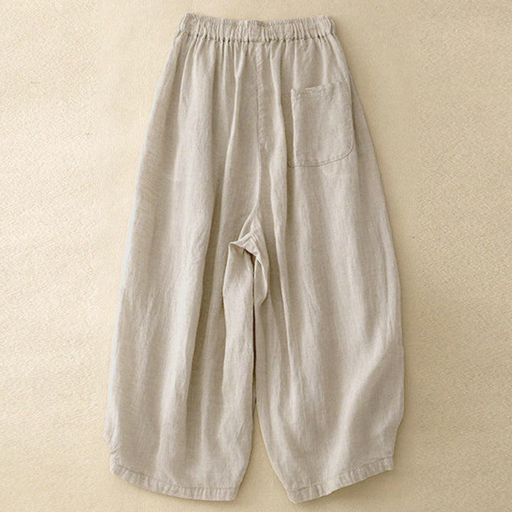 Pantalon Capri court harem à taille élastique et poches pour femme, motif Buddha Stones - image 1