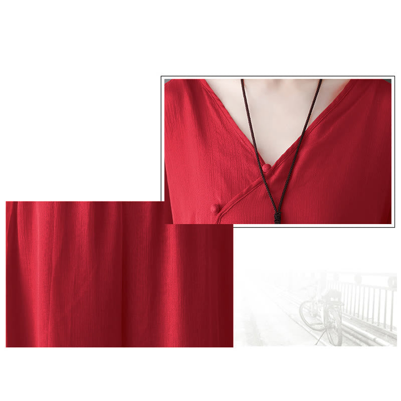Robe tunique midi à col en V, pantalon large, Buddha Stones , vêtements de méditation, de zen et de danse - image 18