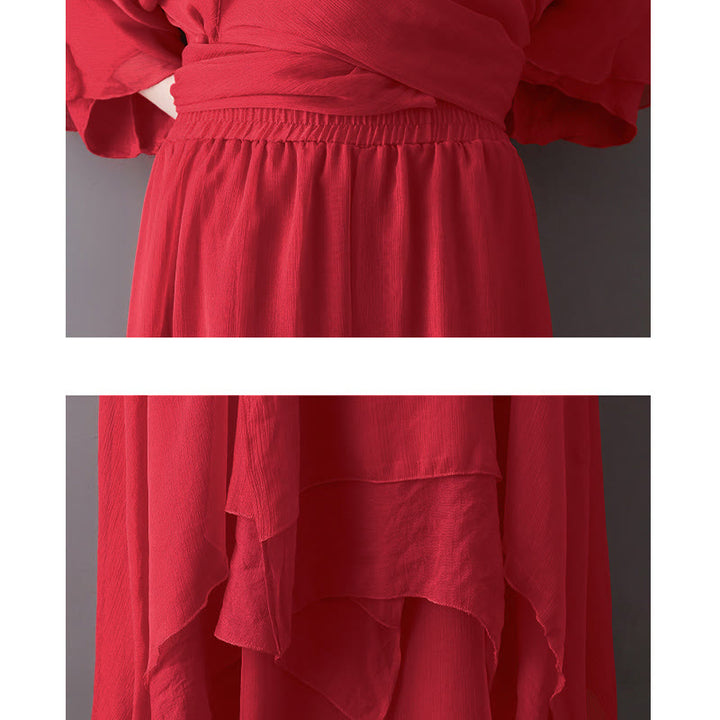 Robe tunique midi à col en V, pantalon large, Buddha Stones , vêtements de méditation, de zen et de danse - image 16