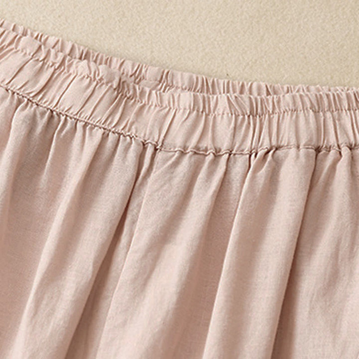 Pantalon court uni décontracté Buddha Stones, pantalon harem en lin pour femme avec poches - image 21
