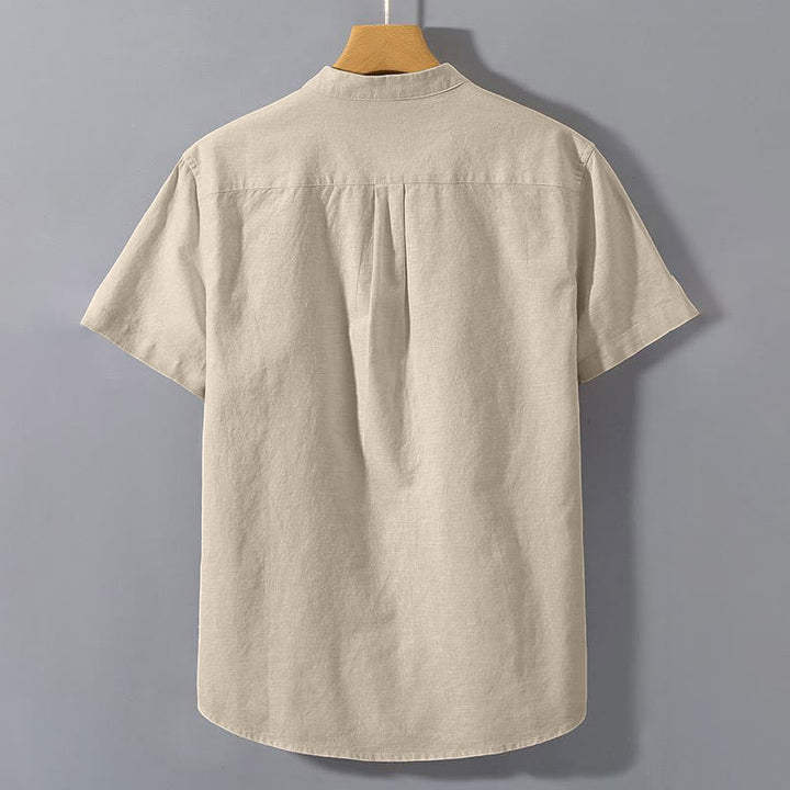 Chemise d'été pour homme Buddha Stones à manches courtes, boutonnée, en coton et lin, motif Buddha Stones - image 6