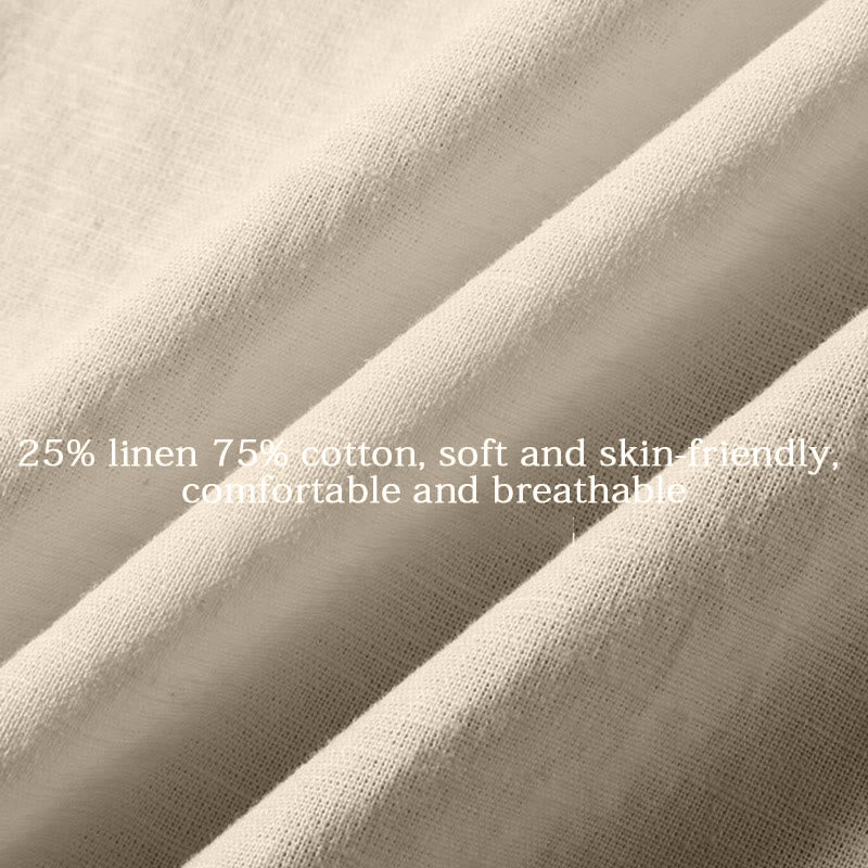 Chemise d'été pour homme Buddha Stones à manches courtes, boutonnée, en coton et lin, motif Buddha Stones - image 15