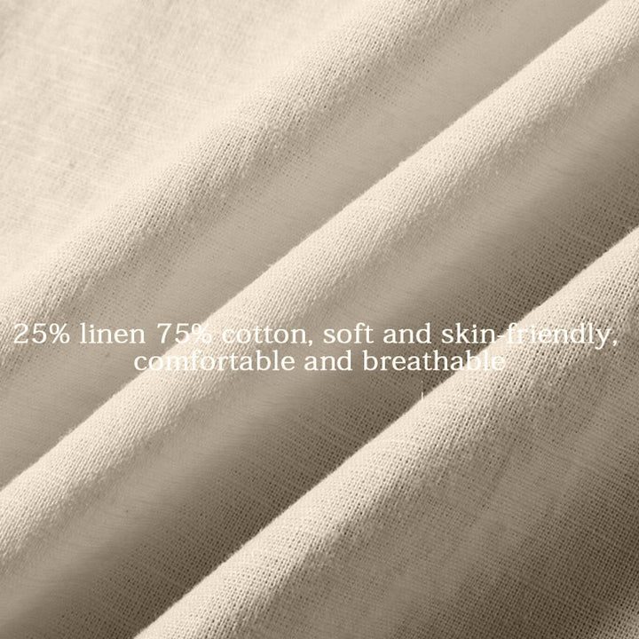 Chemise d'été pour homme Buddha Stones à manches courtes, boutonnée, en coton et lin, motif Buddha Stones - image 15