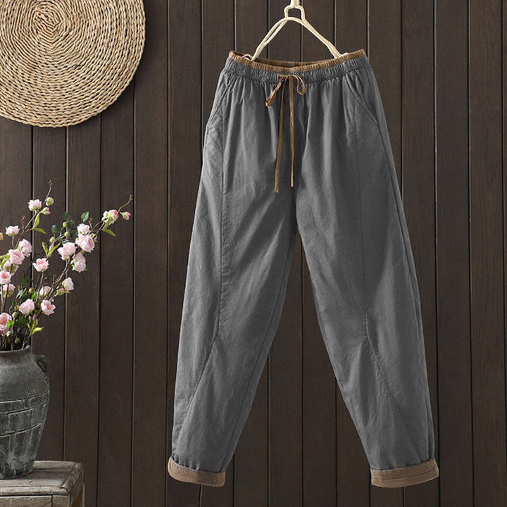 Pantalon thermique harem uni pour femme Buddha Stones avec poches - Gris terne - US8-10，UK/AU12-14，EU40-42 (2XL) - image 14