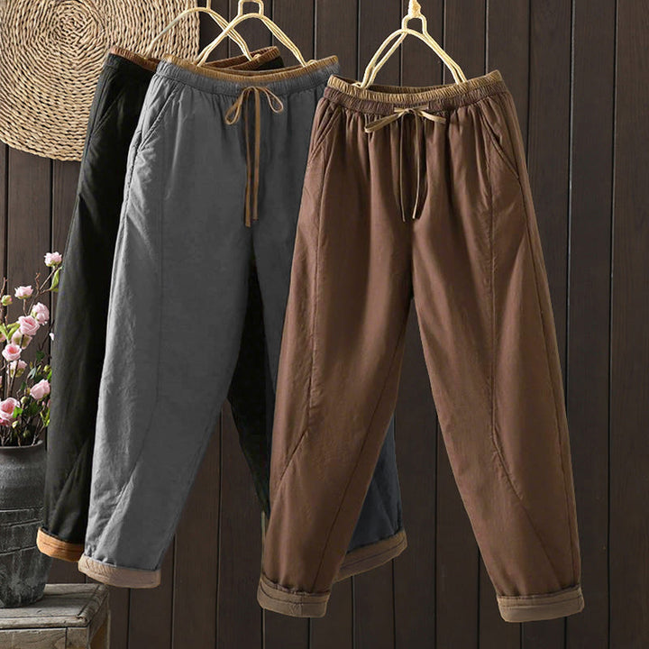 Pantalon thermique harem uni pour femme Buddha Stones avec poches - image 0