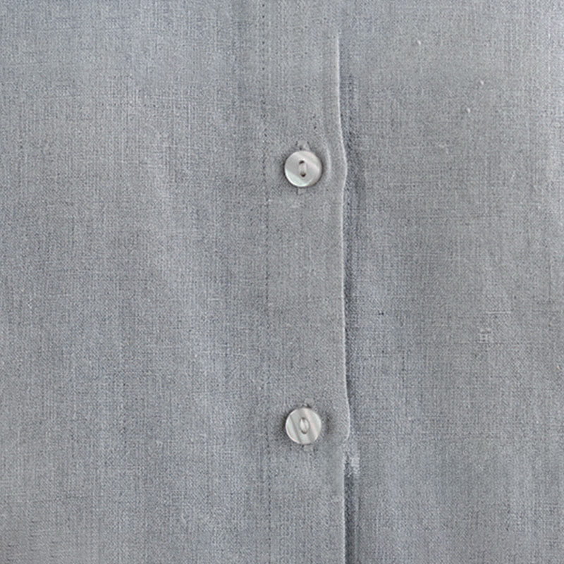 Chemise femme à col rond volanté, couleur unie, avec boutons et motifs de Buddha Stones - image 13