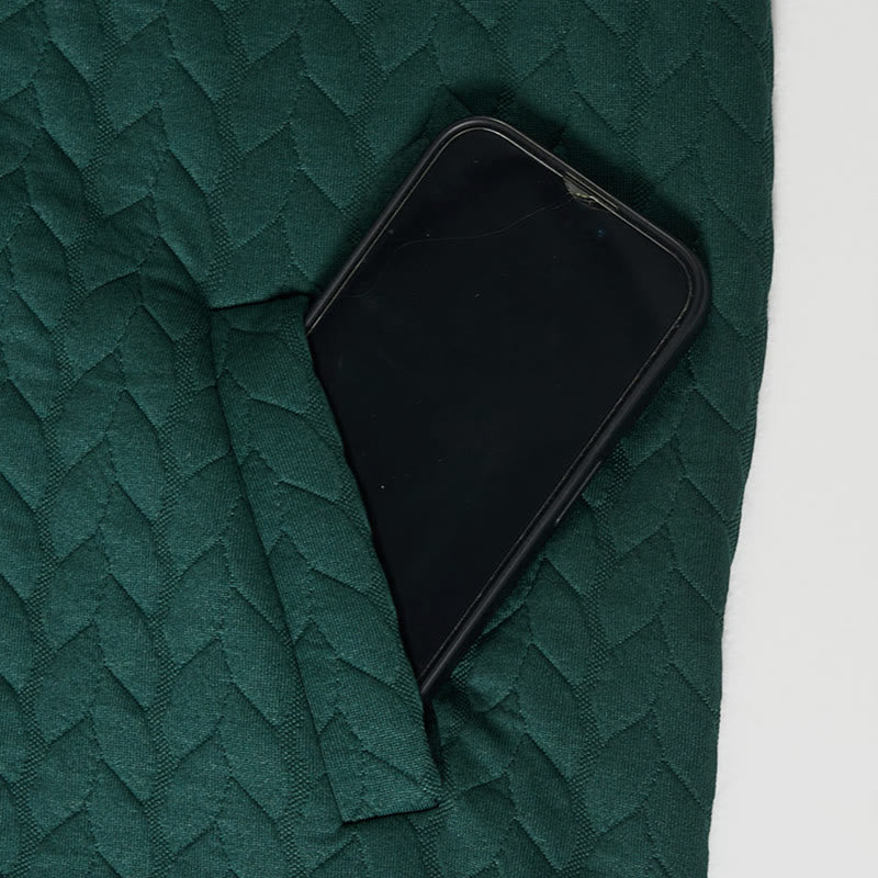 Manteau mi-long à capuche et poches pour femme, orné d'un motif d'épis de blé d'automne et de Buddha Stones - image 11