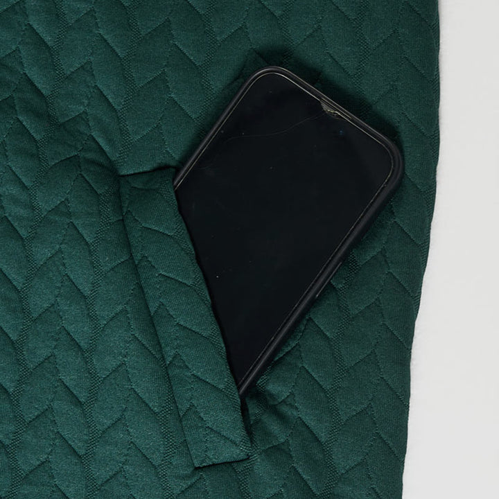 Manteau mi-long à capuche et poches pour femme, orné d'un motif d'épis de blé d'automne et de Buddha Stones. - image 11