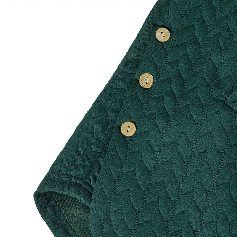 Manteau mi-long à capuche et poches pour femme, orné d'un motif d'épis de blé d'automne et de Buddha Stones. - image 12