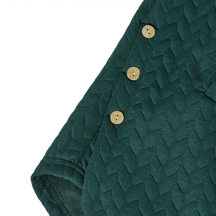 Manteau mi-long à capuche et poches pour femme, orné d'un motif d'épis de blé d'automne et de Buddha Stones. - image 12