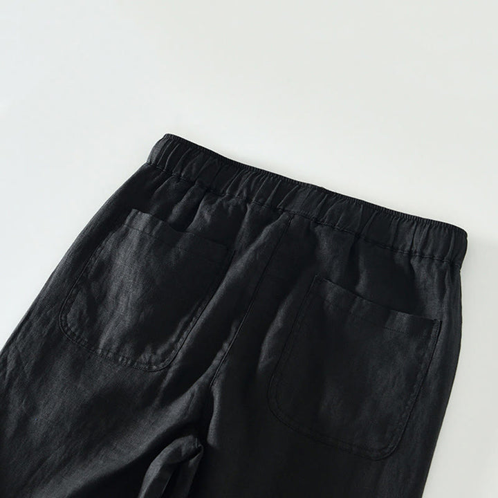 Pantalon en lin pour homme, longueur cheville, avec poches, taille élastique et cordon de serrage, motif Buddha Stones Fall - image 7