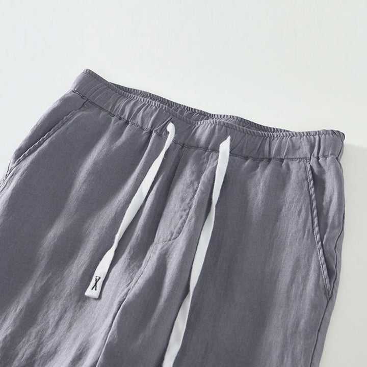 Pantalon en lin pour homme, longueur cheville, avec poches, taille élastique et cordon de serrage, motif Buddha Stones Fall - image 16