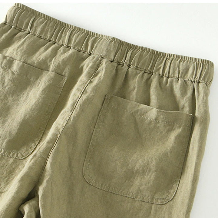Pantalon en lin pour homme, longueur cheville, avec poches, taille élastique et cordon de serrage, motif Buddha Stones Fall - image 23