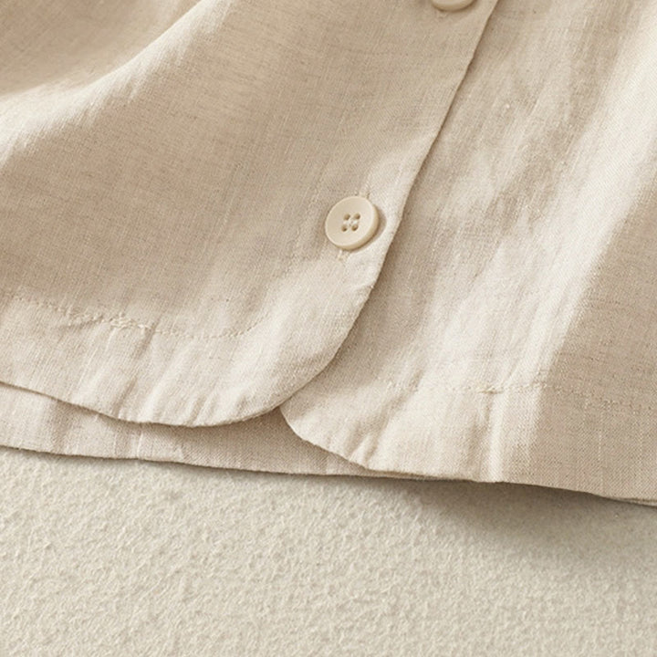 Chemise à manches courtes pour femme, couleur unie, col en V, boutons, design simple , Buddha Stones - image 10