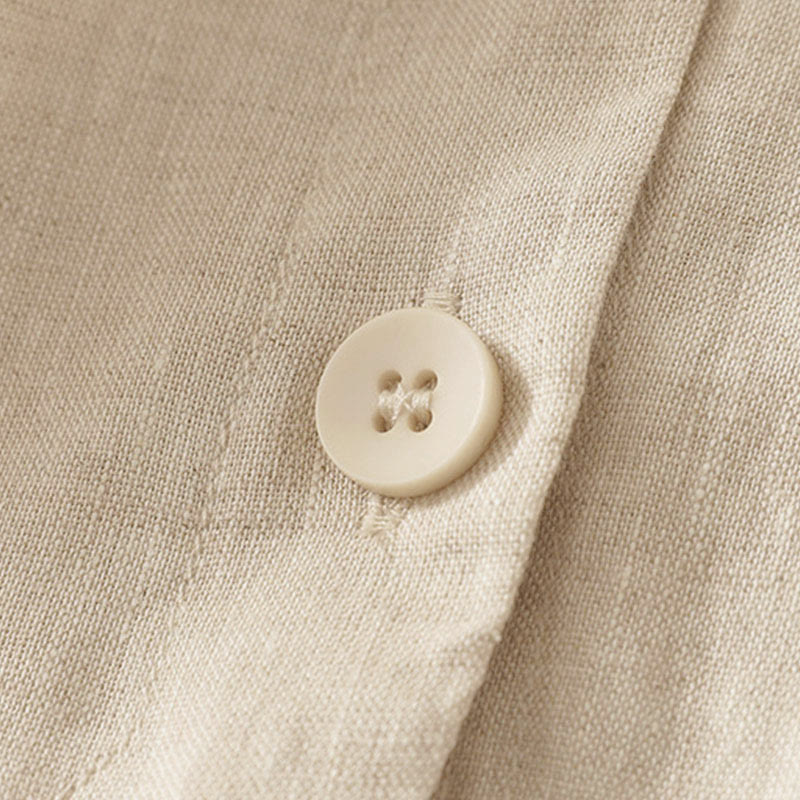 Chemise à manches courtes pour femme, couleur unie, col en V, boutons, design simple , Buddha Stones - image 8