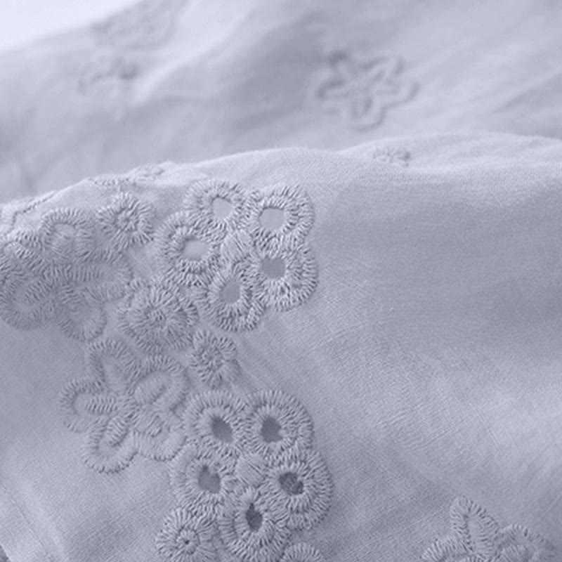 Jupe femme trapèze à taille haute, ornée de broderies de Buddha Stones et de motifs ajourés, avec cordon de serrage et poches. - image 5