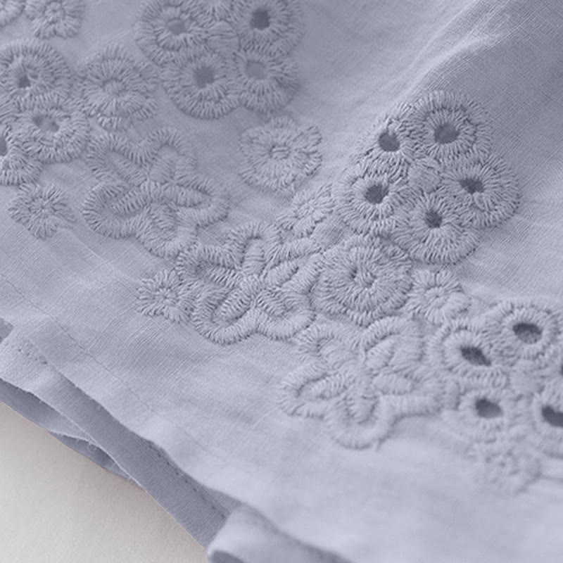 Jupe femme trapèze à taille haute, ornée de broderies de Buddha Stones et de motifs ajourés, avec cordon de serrage et poches. - image 7