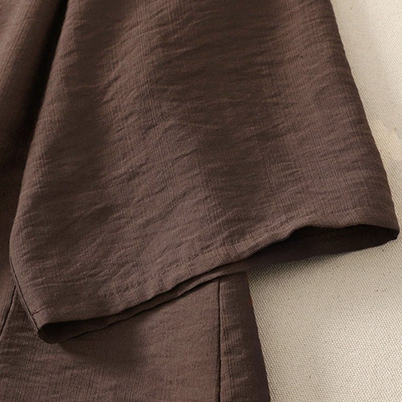 Buddha Stones Chemises à manches longues unies à boutons pour femmes, style minimaliste décontracté d'été - image 20