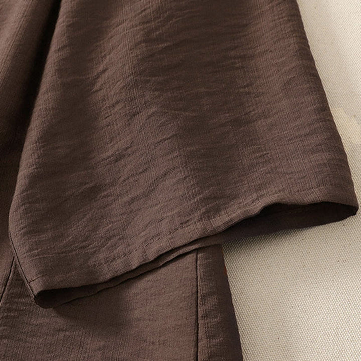 Buddha Stones Chemises à manches longues unies à boutons pour femmes, style minimaliste décontracté d'été - image 20
