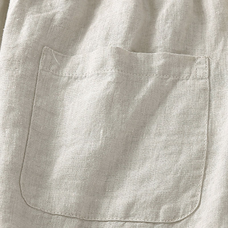 Pantalon harem ample à cordon de serrage et poches, couleur unie, motif floral et Buddha Stones - image 4