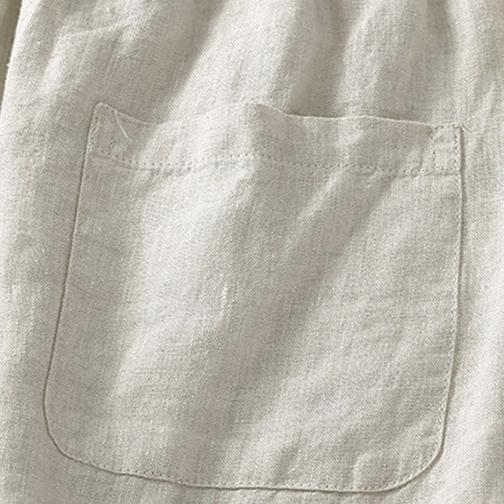 Pantalon harem ample à cordon de serrage et poches, couleur unie, motif floral et Buddha Stones - image 4