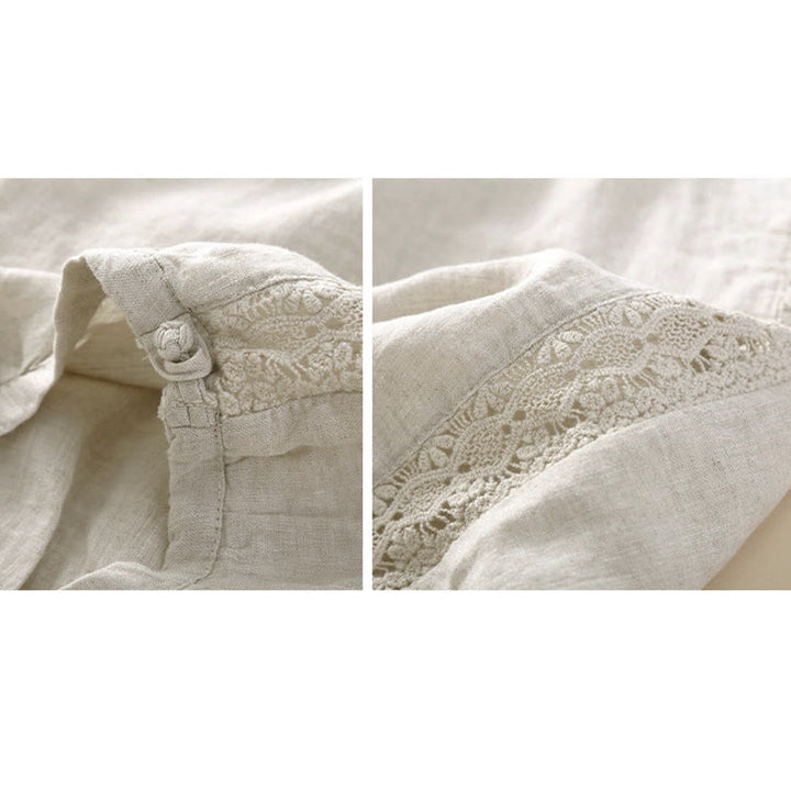 Pantalon harem ample à cordon de serrage et poches, couleur unie, motif floral et Buddha Stones - image 8