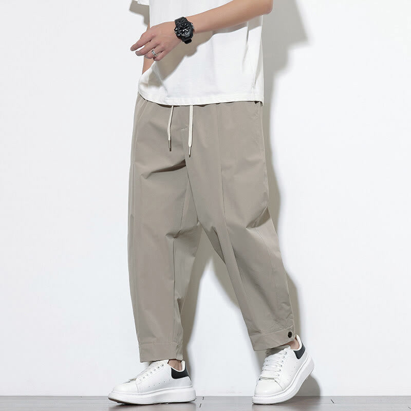 Pantalon harem homme Buddha Stones, couleur unie décontractée, avec cordon de serrage et poches - image 7