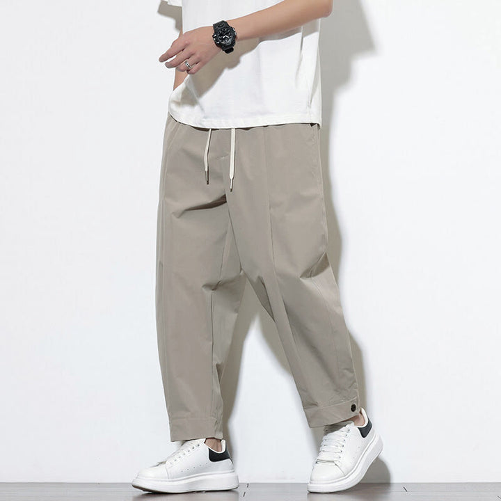 Pantalon harem homme Buddha Stones, couleur unie décontractée, avec cordon de serrage et poches - image 7